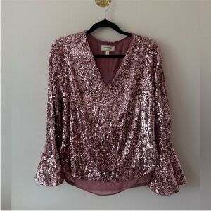Moulinette Soeurs Pink Sequins Top Size 2